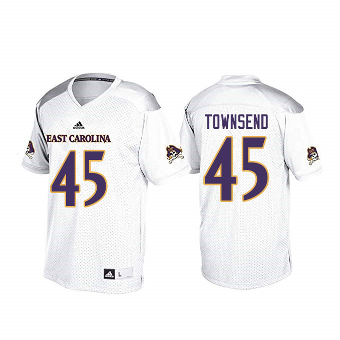 Men #45 Tyrus Townsend ECU Pirates College Football Jerseys Sale-White